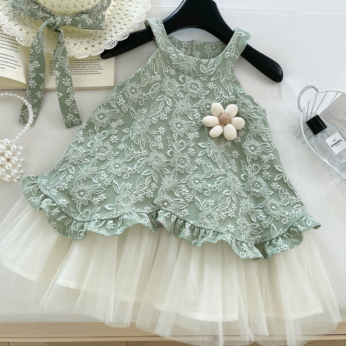 Rochita Fetite Verde cu Tulle Amalia - 4-5 ani - poza 1