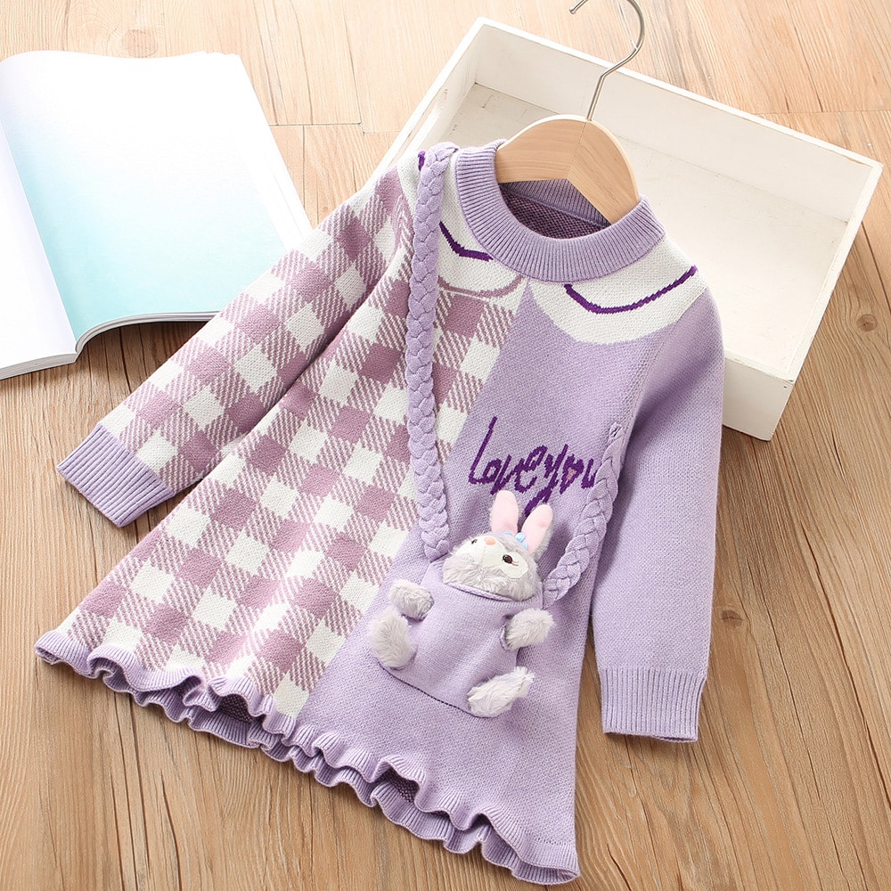 Rochita Mov Fetite Lovely - 5-6 ani - poza 1
