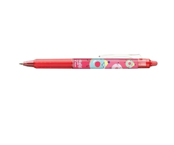 Roller Pilot FriXion Clicker Fancy 0.7, corp roz, cerneala albastra termosensibila