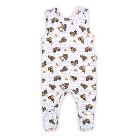 Romper de bumbac 100% (181023) Colectia Big Trucks 2021 Alba Marimea 74 - poza 1