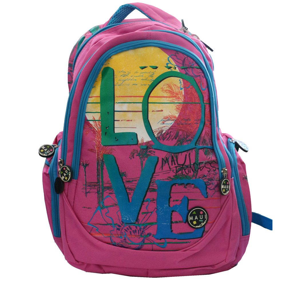 Rucsac cu 3 compartimente Love pink - poza 1