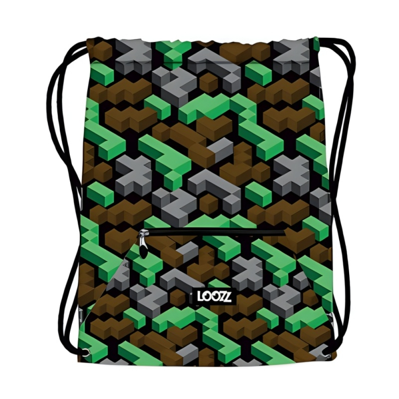 Rucsac cu snur pentru copii Minecraft, poliester, multicolor, 43x34 cm