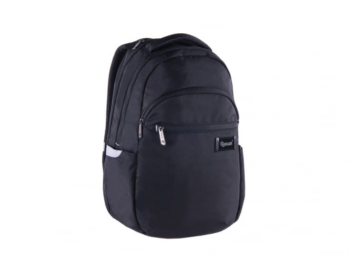 Rucsac ergonomic pentru scoala cu compartiment laptop,model Prime Black,49x30x23 cm