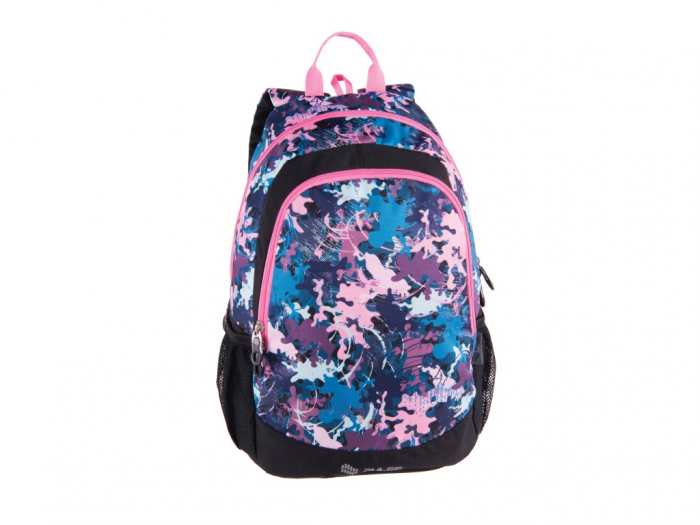 Rucsac pentru scoala cu 4 compartimente,model Pink Puzzle,46.5x28x18 cm