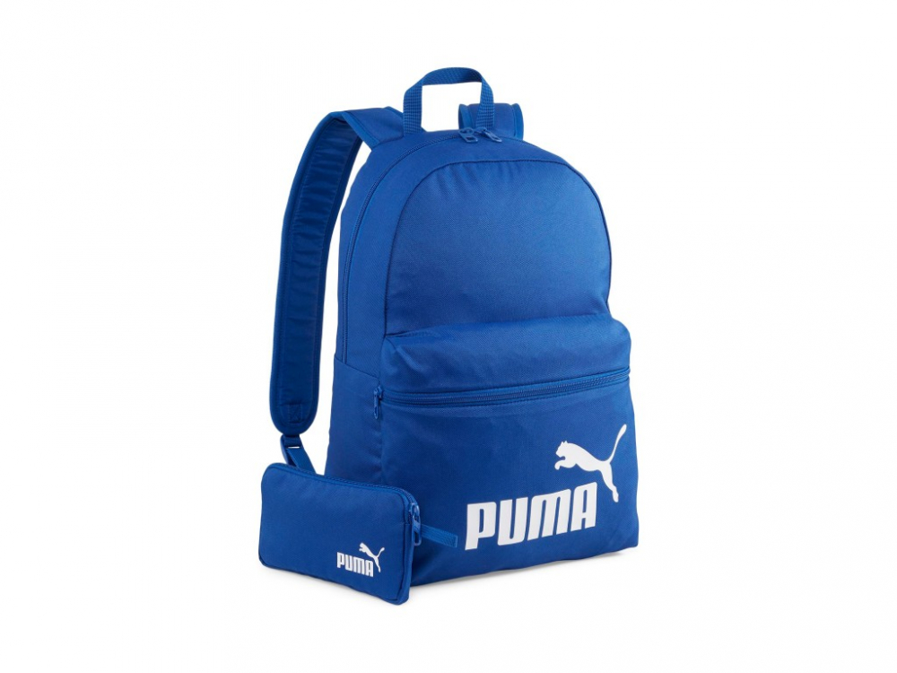 Rucsac Puma Phase + penar albastru pentru scoala,30x14x44 cm