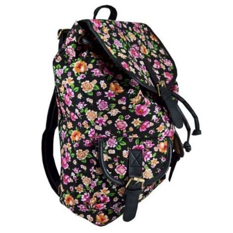Rucsac urban Jolie Fleurs, fond negru - LaRue - poza 2