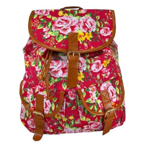 Rucsac urban Roses, fond roz inchis - LaRue - poza 1