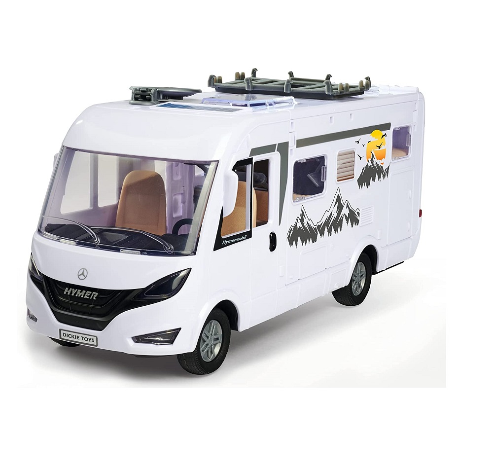Rulota Dickie Camper Hymer Camping cu figurina si accesorii 30 cm - poza 5