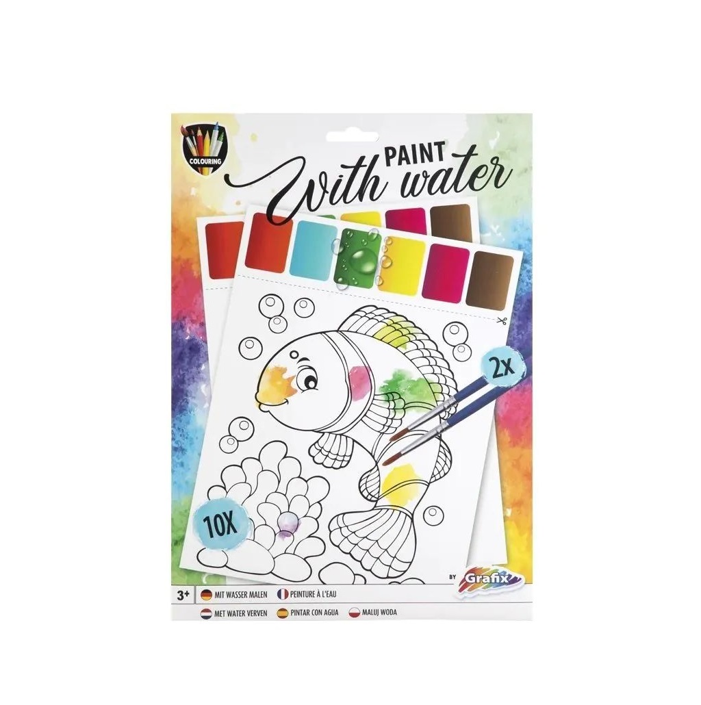 Sabloane de colorat cu apa 10 foi Grafix 150074 - poza 1