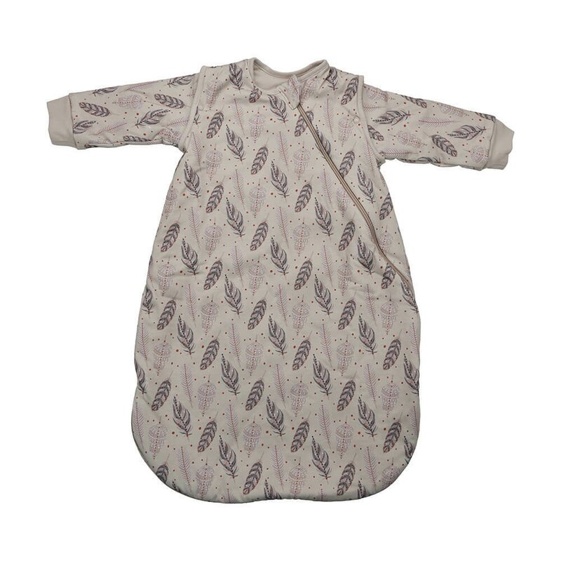 Sac de dormit cu maneci detasabile, Bebe Stars, De iarna, Din bumbac certificat Oeko Tex Standard 100, Cu fermoar, 70 cm, 2.5 Tog, Boho