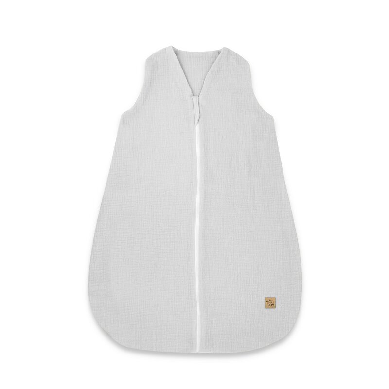 Sac de dormit, Qmini, Cu fermoar, Pentru bebelusi, De iarna, Din muselina dubla, 70 cm, Material certificat Oeko Tex Standard 100, Gray