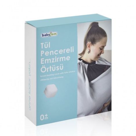 Sal pentru alaptare cu fereastra din tul BabyJem (Culoare: Gri) - poza 4
