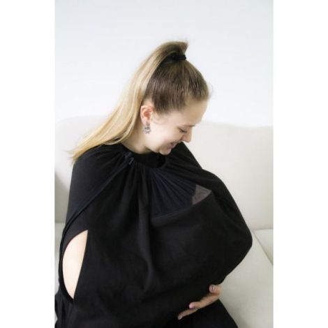 Sal pentru alaptare cu fereastra din tul BabyJem (Culoare: Negru) - poza 1