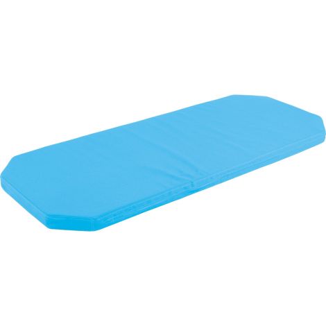 Saltea albastra din spuma 125.5 x 51,5 x 5 cm, colturi tesite, pentru pat stivuibil, gradinita - poza 1