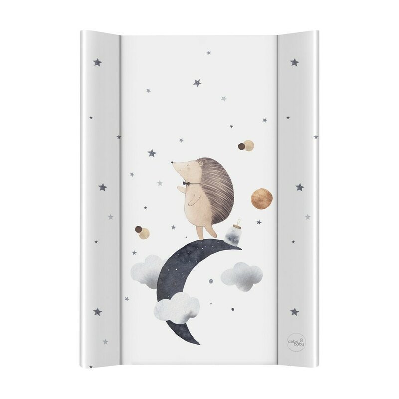 Saltea de infasat, Ceba Baby, Ultra Light, Cu Intaritura, 70x50 cm, Suprafata impermeabila, Pentru comode de infasat sau patuturi, Fara ftalati, 0 luni+, Hedgehog the Dreamer