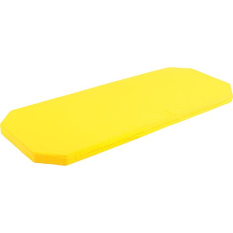 Saltea galbena din spuma 125.5 x 51,5 x 5 cm, colturi tesite, pentru pat stivuibil, gradinita - poza 1