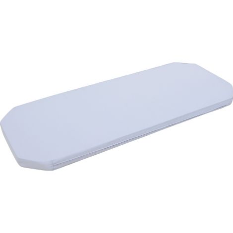 Saltea gri din spuma 125.5 x 51,5 x 5 cm, colturi tesite, pentru pat stivuibil, gradinita - poza 1