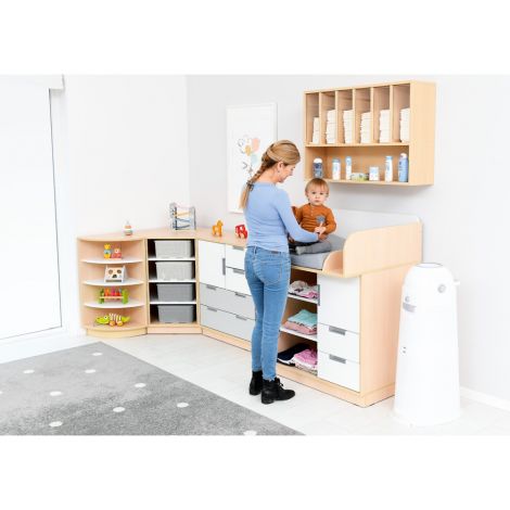 Saltea gri pentru infasat si schimbat scutece, 63 x 73 x 10 cm, cresa si gradinita - poza 2