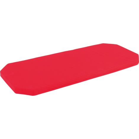 Saltea rosie din spuma 125.5 x 51,5 x 5 cm, colturi tesite, pentru pat stivuibil, gradinita - poza 1