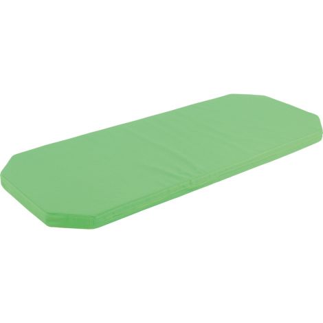Saltea verde din spuma 125.5 x 51,5 x 5 cm, colturi tesite, pentru pat stivuibil, gradinita - poza 1