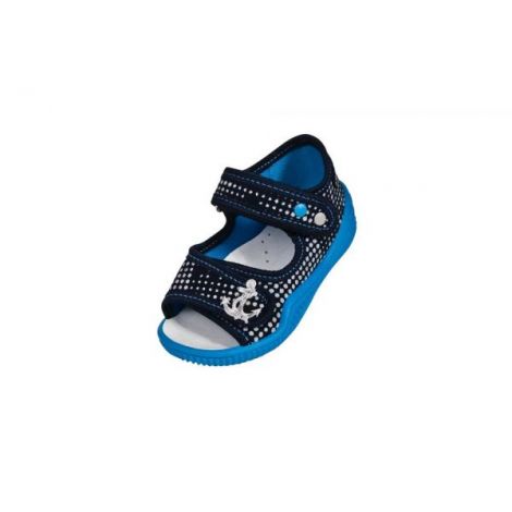 Sandalute de bumbac cu brant de piele pentru baieti Vi-GGa-Mi Krzys Ornament marimea 21 - poza 1