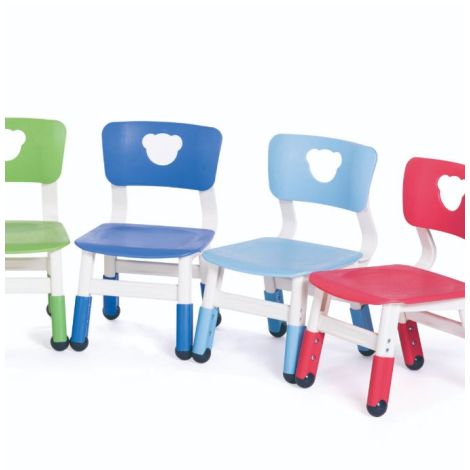 Scaun alb - albastru din plastic pentru gradinita, reglabil mas 1-2 - poza 2