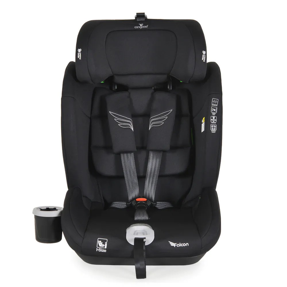 Scaun auto Cangaroo Falcon I-Size (76-150 cm) Pirate Black - poza 2