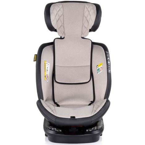Scaun auto Chipolino Hypnotic I-Size 40-150 cm cu sistem Isofix si sezut rotativ tiramisu - poza 3