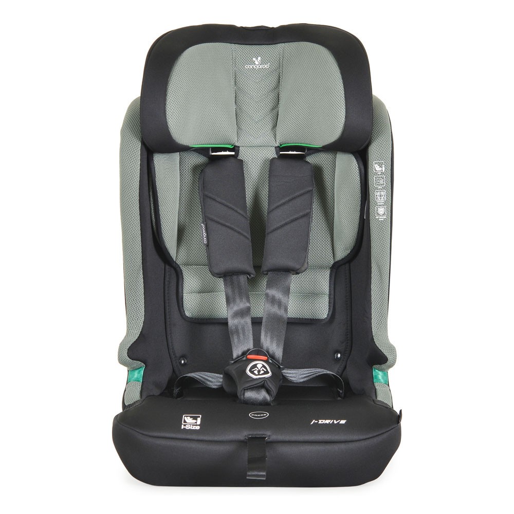 Scaun auto cu isofix Cangaroo I Drive 2025 I Size (76-150cm) Twill Verde - poza 4