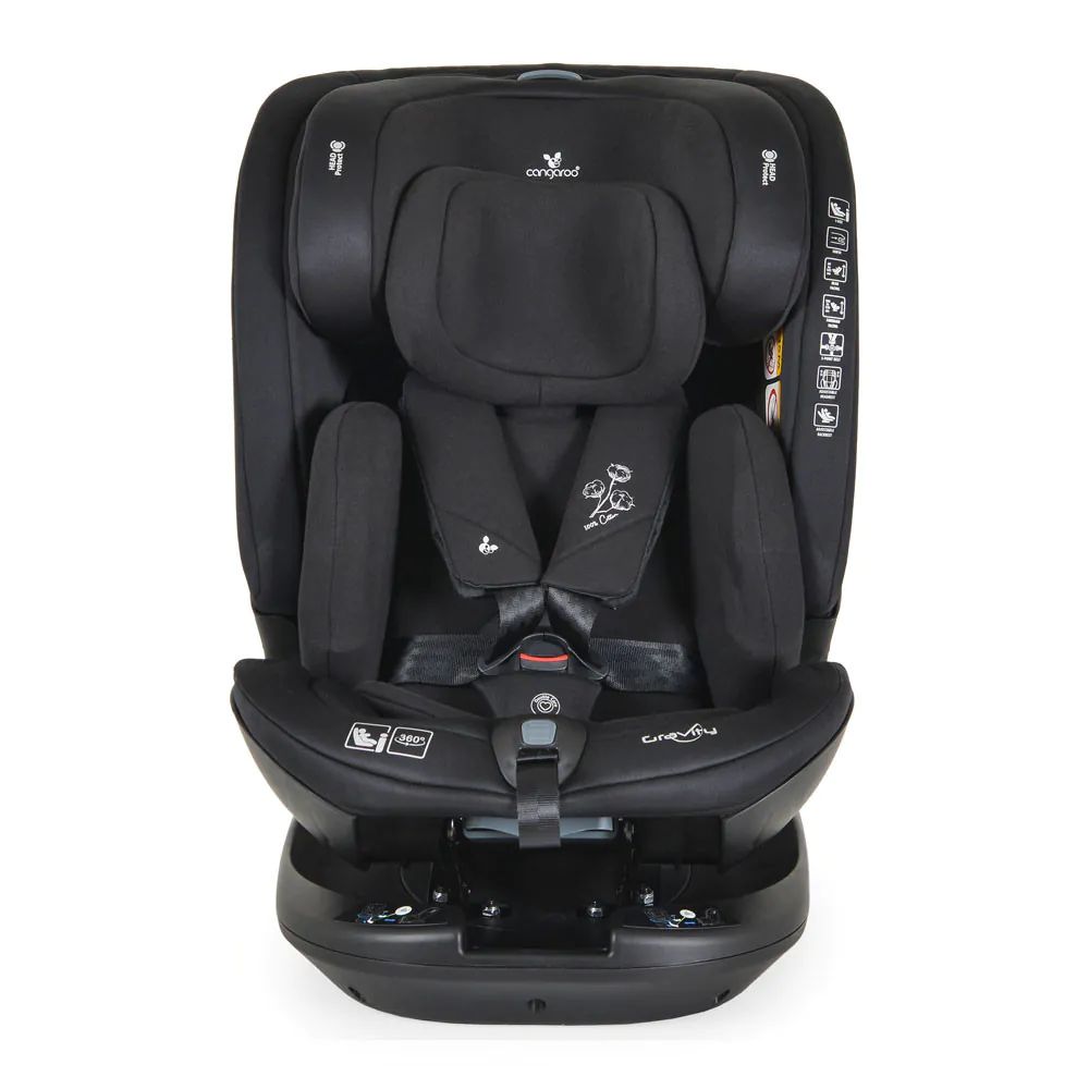 Scaun auto cu isofix Cangaroo I-Size Gravity 360 grade (40-150 cm) Negru - poza 2