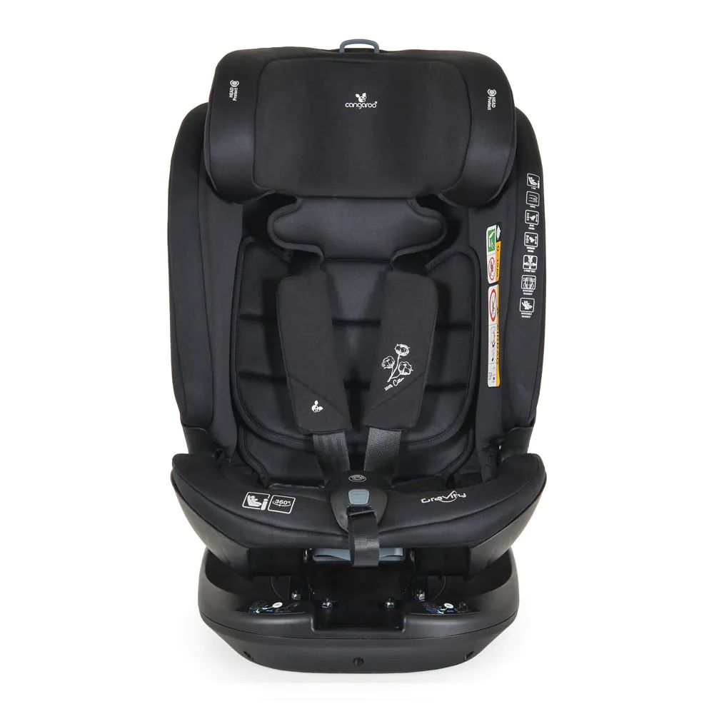 Scaun auto cu isofix Cangaroo I-Size Gravity 360 grade (40-150 cm) Negru - poza 3