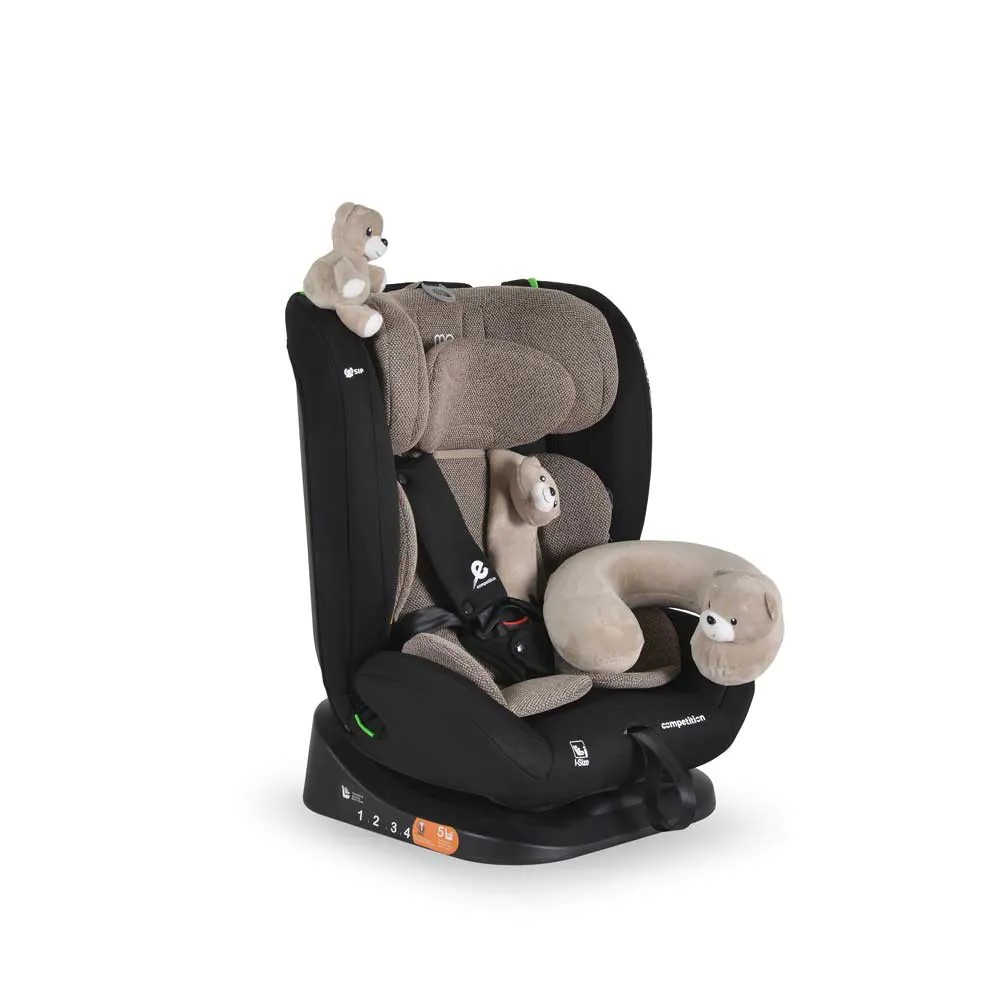 Scaun auto cu jucarie Moni i-Size Competition SIP (40-150 cm) Bej - poza 1