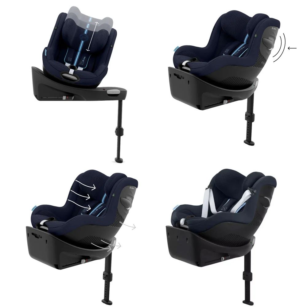 Scaun auto rotativ Cybex Gold Sirona Gi i-Size Plus Ocean Blue 61-105 cm - poza 5