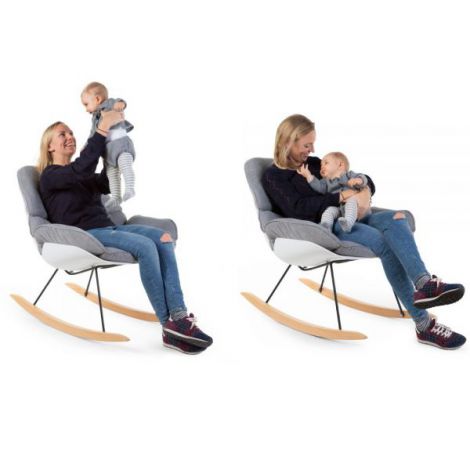 Scaun balansoar Childhome Alb Gri - poza 5