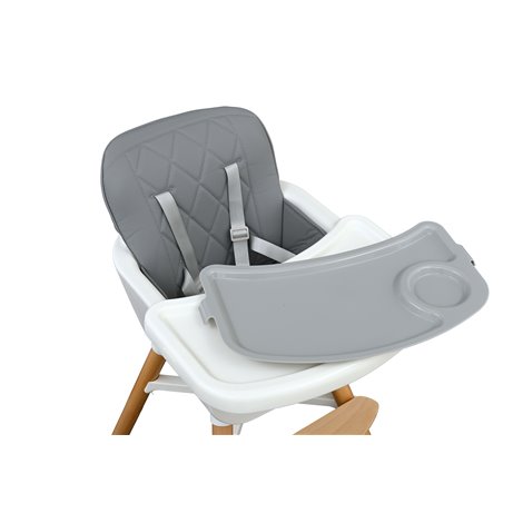 Scaun de masa pentru bebelusi Nordic, centura cu prindere in 5 puncte, reglabil inaltime, tava detasabila, ideal pentru cresa - poza 3