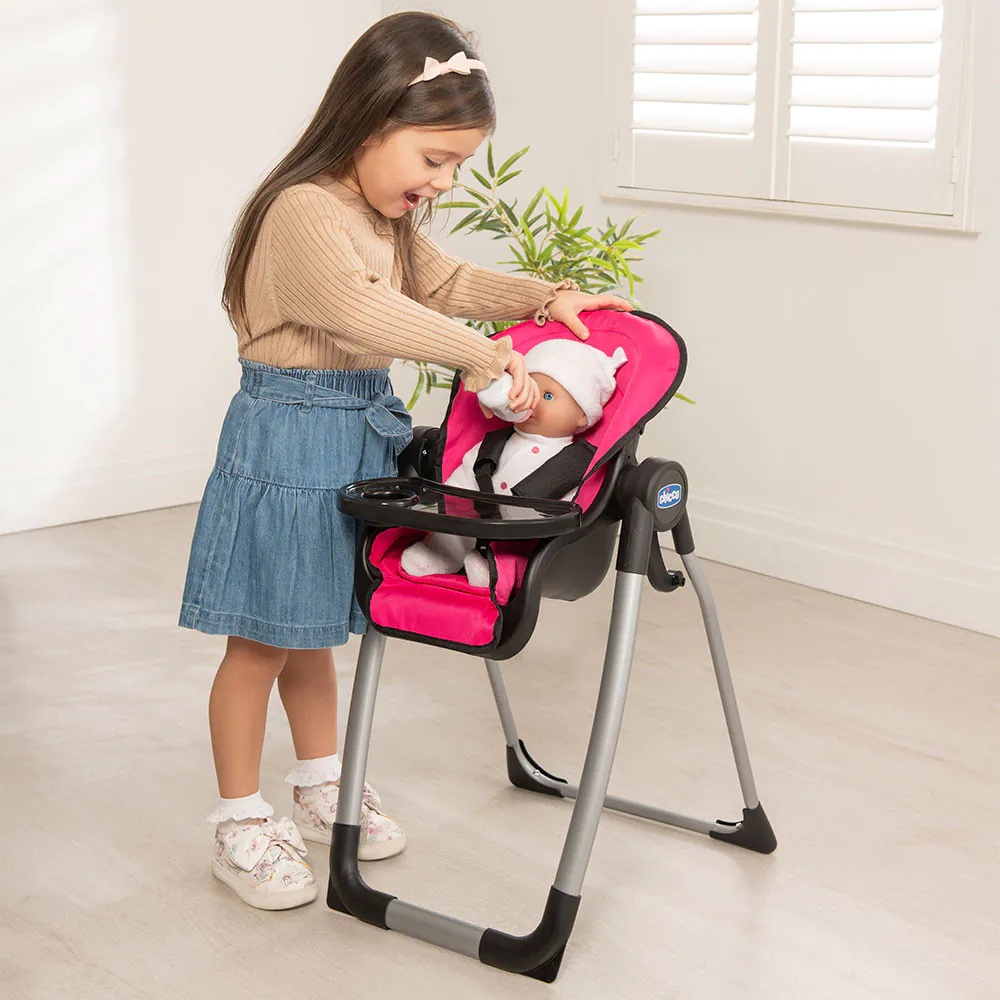 Scaun de masa pentru papusi Chicco Roz - poza 3