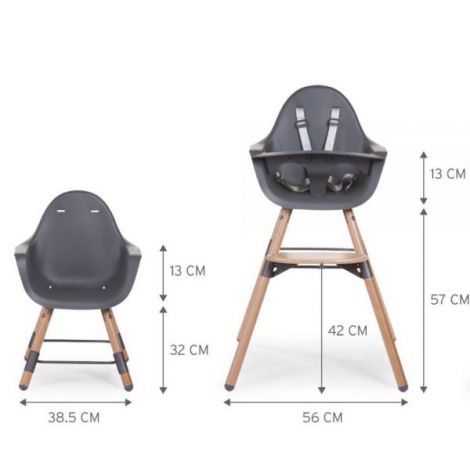 Scaun de masa reglabil in inaltime Childhome Evolu 2 Natural Antracit - poza 2