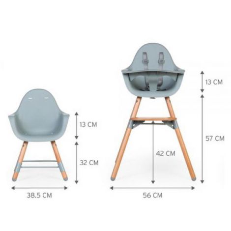 Scaun de masa reglabil in inaltime Childhome Evolu 2 Natural Menta - poza 2