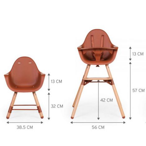 Scaun de masa reglabil in inaltime Childhome Evolu 2 Natural Ruginiu - poza 2
