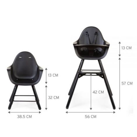 Scaun de masa reglabil in inaltime Childhome Evolu 2 Negru - poza 2