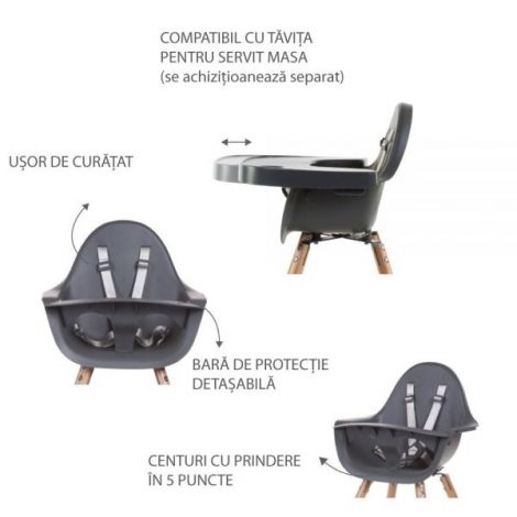 Scaun de masa reglabil in inaltime Childhome Evolu 2 Nuc Negru - poza 5