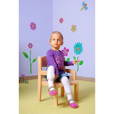 Scaun din fag lacuit pentru cresa, masura 0, cu cotiere si talpici din plastic - poza 4