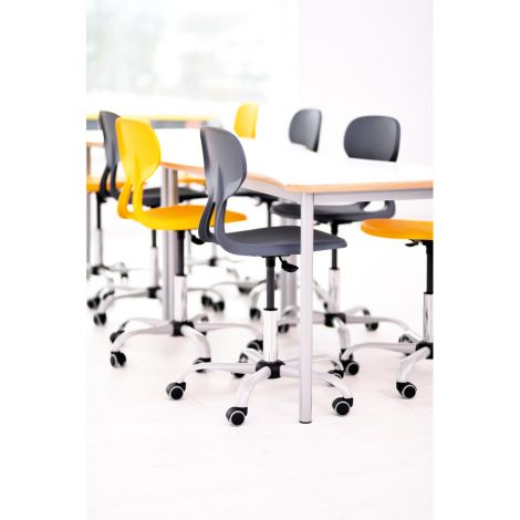 Scaun ergonomic Colores rotativ, mobil, galben - poza 3