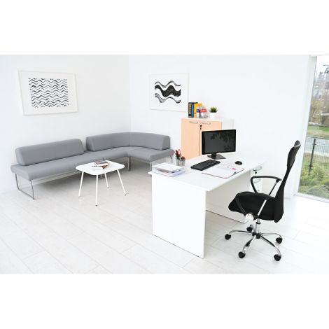 Scaun ergonomic rotativ de birou, spatar plasa, negru - poza 2