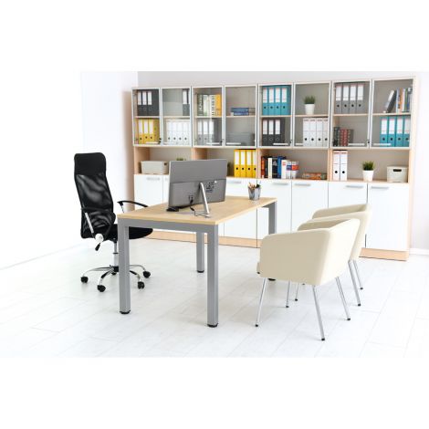 Scaun ergonomic rotativ de birou, spatar plasa, negru - poza 4