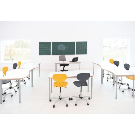 Scaun ergonomic rotativ mobil Colores gri, respecta normativele scolare PN-EN 17291 si 2 din 2016 - poza 3