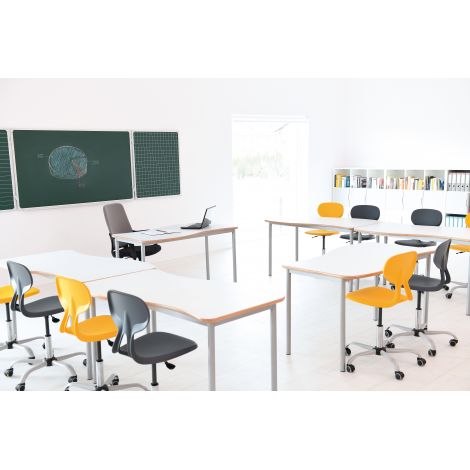 Scaun ergonomic rotativ mobil Colores gri, respecta normativele scolare PN-EN 17291 si 2 din 2016 - poza 4