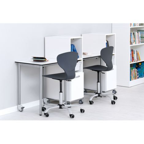Scaun ergonomic rotativ mobil Flexi gri, respecta normativele scolare PN-EN 17291 si 2 din 2016 - poza 4
