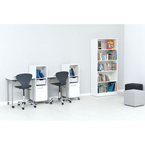 Scaun ergonomic rotativ mobil Flexi gri, respecta normativele scolare PN-EN 17291 si 2 din 2016 - poza 5