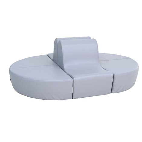 Scaun mic gri de colt din spuma, masura 0, 44,5 x 44,5 cm, 20 cm inaltime sezut, cresa si gradinita - poza 4